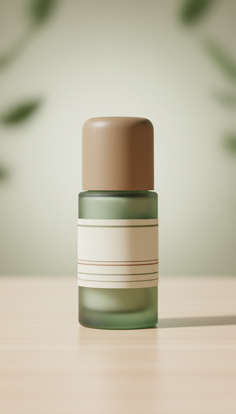 Antioxidant Renewal Serum bottle styled on a neutral flatlay